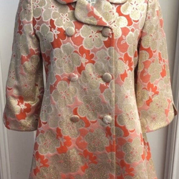 NWOT Banana Republic Brocade Gold Floral Coat Size Small - Picture 8 of 10